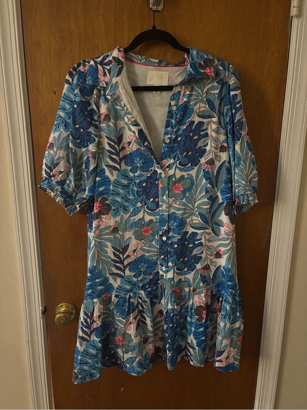 Lilly Pulitzer Blue Brett Popover Shirtdress - Picture 2 of 5
